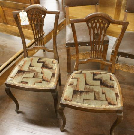 Pair Mahogany Side Chairs: Pair Mahogany Side Chairs. Buyer's Responsibility: All items must be paid the day of purchase and removed from the premises no later than 5 p.m. Monday, June 27.Or items may be picked up Saturday, Jul