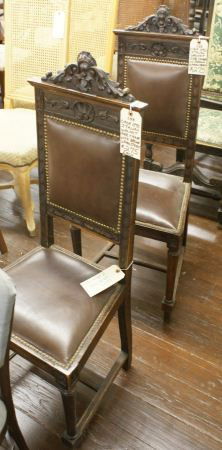 Pair of Italian Antique Side Chairs: Pair of Italian Antique Side Chairs. Buyer's Responsibility: All items must be paid the day of purchase and removed from the premises no later than 5 p.m. Monday, June 27.Or items may be picked up Sat