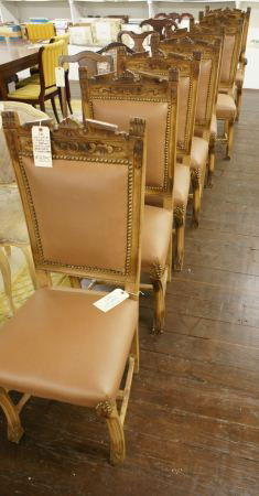 Set of 8 French Side Chairs: Set of 8 French Side Chairs. Buyer's Responsibility: All items must be paid the day of purchase and removed from the premises no later than 5 p.m. Monday, June 27. Or items may be picked up Saturday,