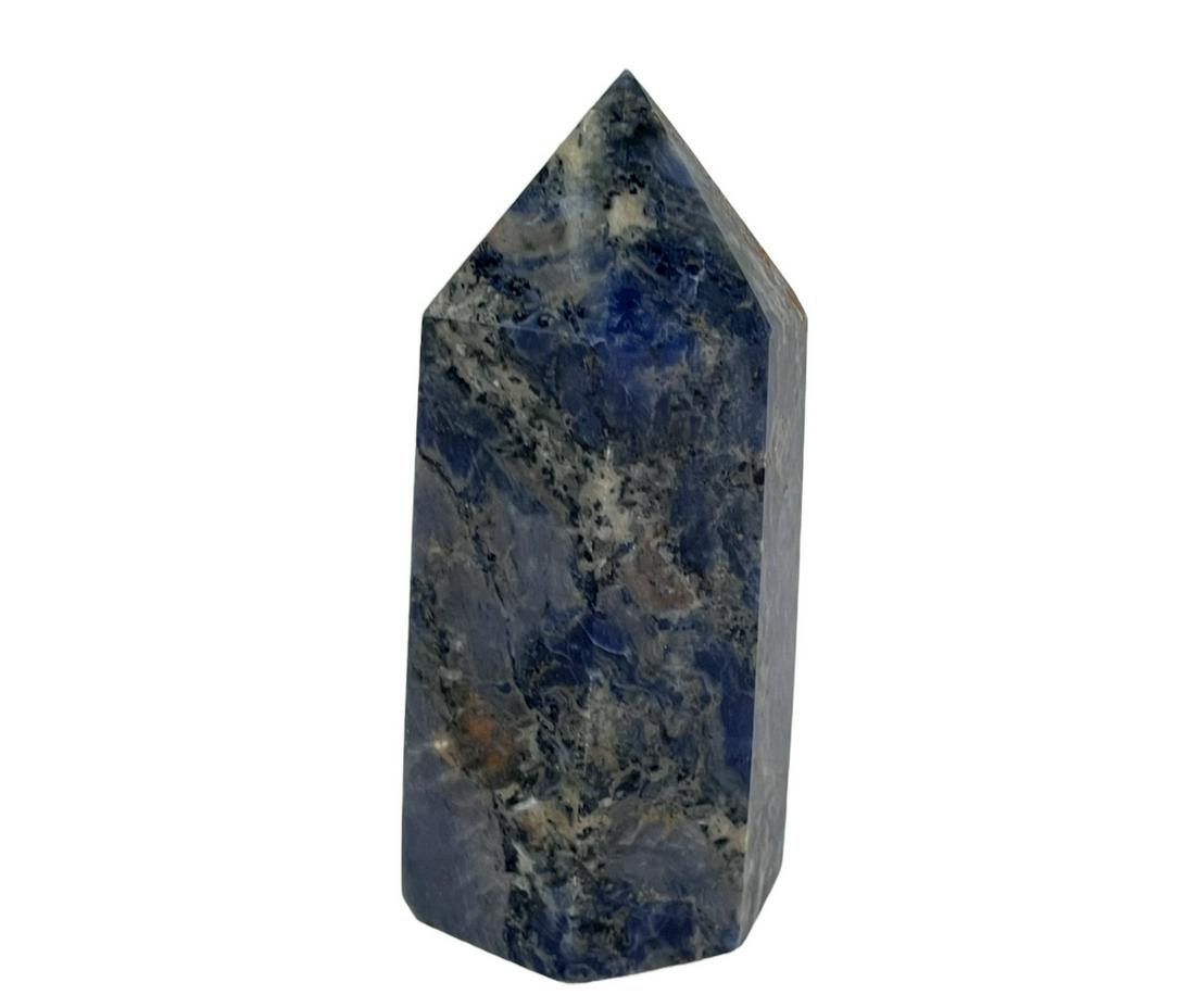 SODALITE OBELISK: SODALITE OBELISK - (P96) - 2 LBS 3 OZ Height: 6 in. by Width: 3 in. by Depth: 2