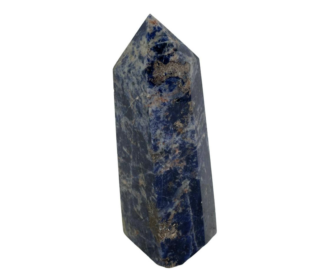 SODALITE OBELISK: SODALITE OBELISK - (P93) - 1 LB 15 OZ Height: 7 in. by Width: 2 in. by Depth: 2