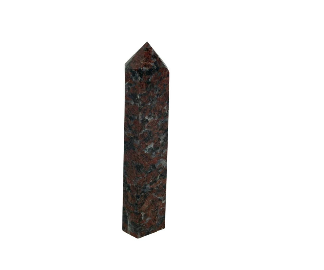 KATOPHORITE & FELDSPAR OBELISK: KATOPHORITE & FELDSPAR OBELISK - (P91) - 1 LB 11 OZ Height: 9 in. by Width: 2 in. by Depth: 2