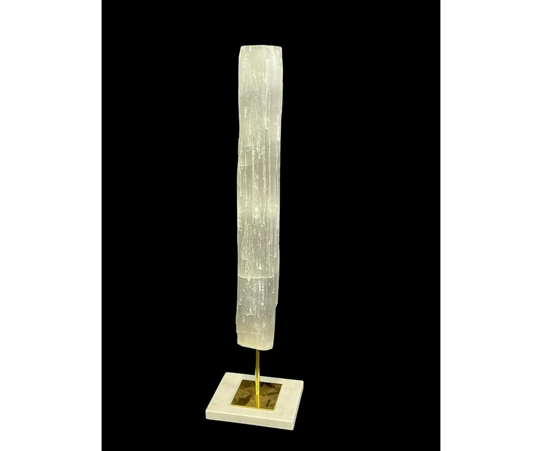 SELENITE TOWER ON MARBLE BASE (1 of 1)