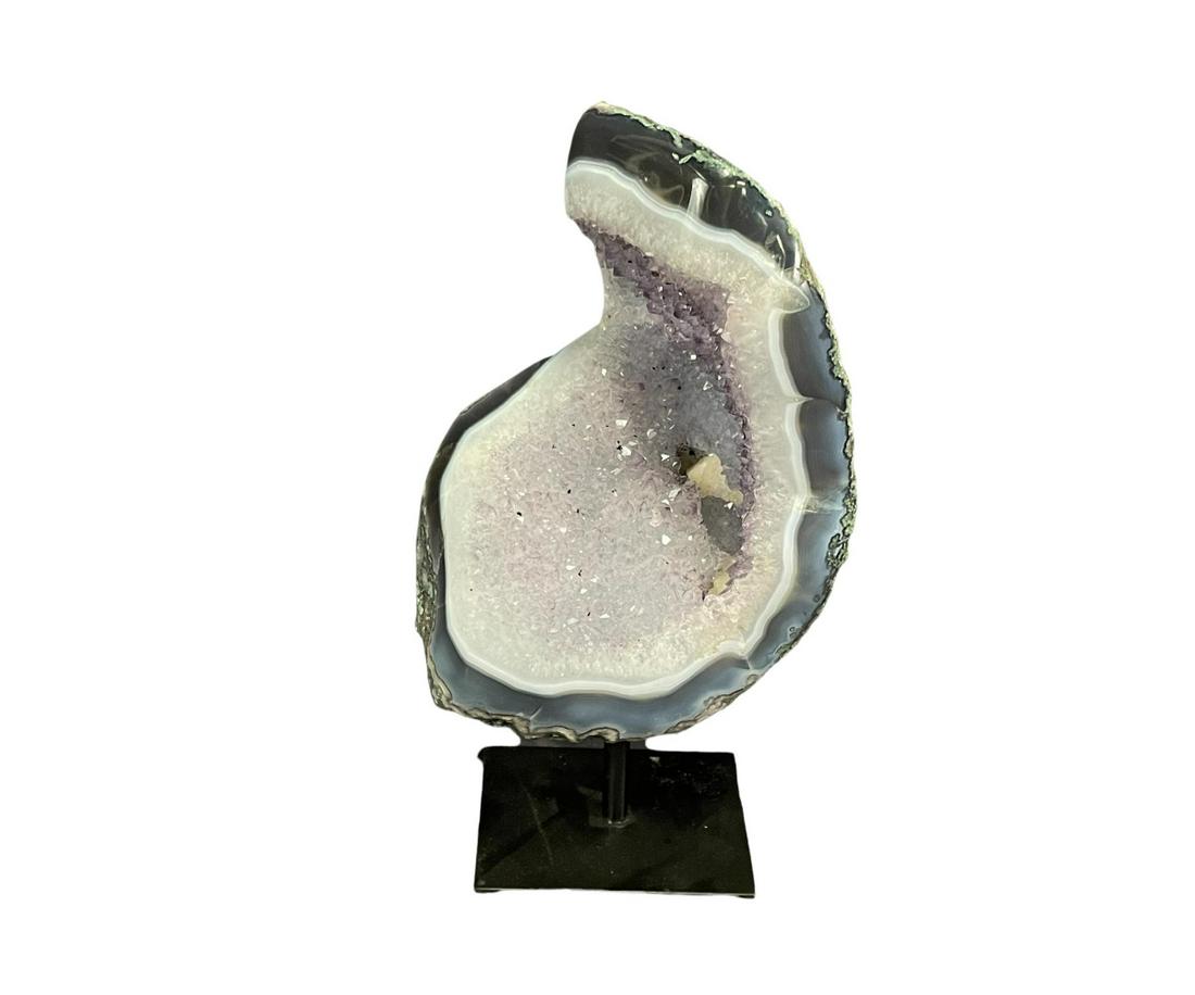 AMETHYST GEODE CLUSTER WITH CALCITE (1 of 3)