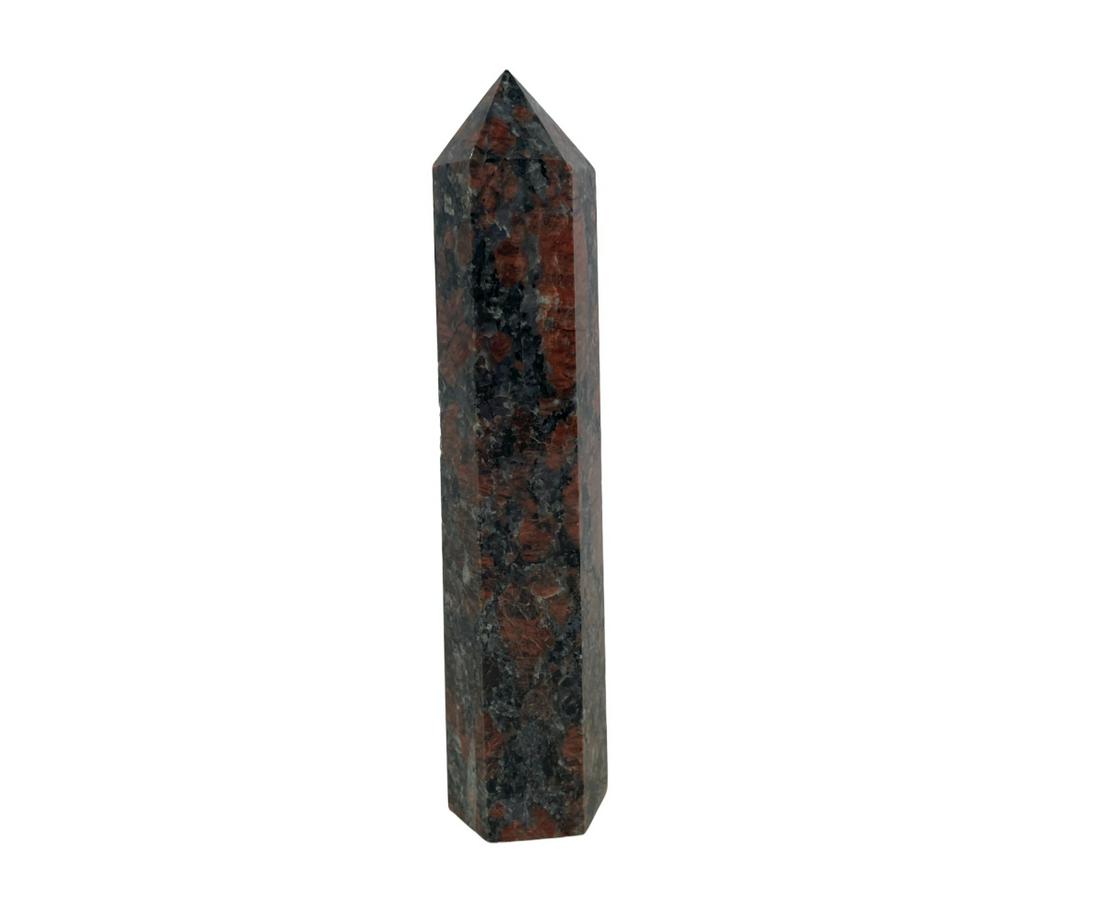 KATOPHORITE & FELDSPAR OBELISK: KATOPHORITE & FELDSPAR OBELISK - (P88) - 1 LB 10 OZ Height: 9 in. by Width: 2 in. by Depth: 2