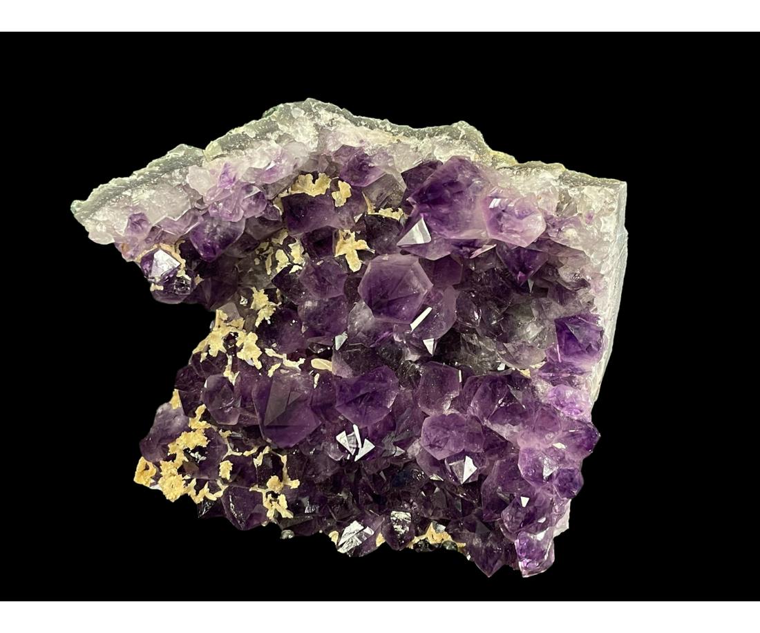 DARK AMETHYST CLUSTER WITH CALCITE FLOWERS (1 of 3)