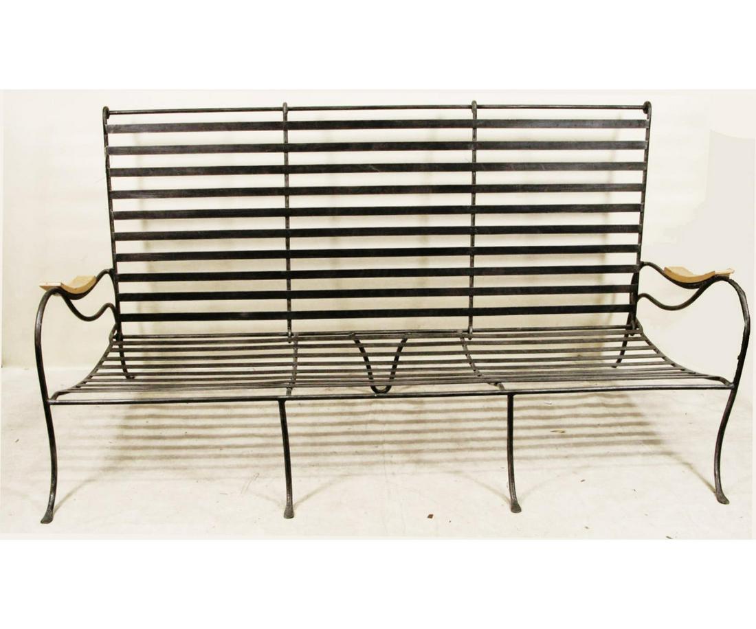 METAL FOLDING GARDEN BENCH: METAL FOLDING GARDEN BENCH. Height: 39 in. by Width: 77 in. by Depth: 36 in.