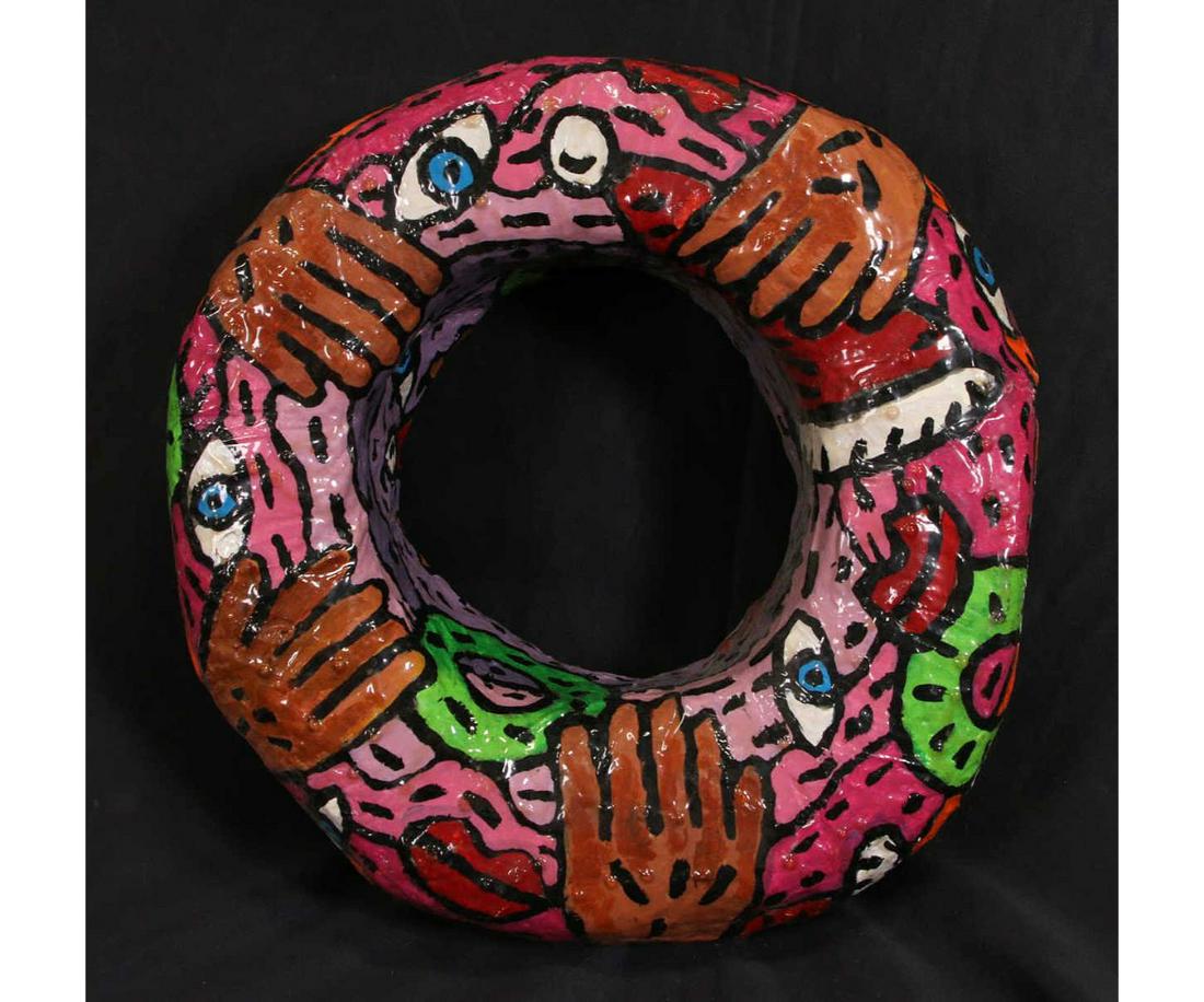 PAPIER MACHE SCULPTURE BY RICHARD FLUHR: PAPIER MACHE SCULPTURE BY RICHARD FLUHR. Height: 7 in. by Width: 18 in. by Depth: 18 in.