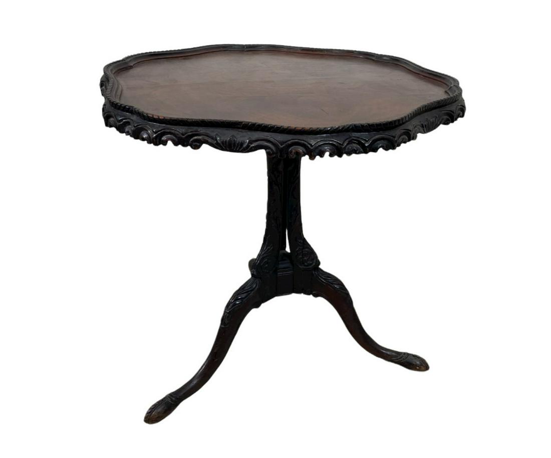 PIE CRUST TABLE: PIE CRUST TABLE. Height: 27.5 in. by Width: 29 in. by Depth: 27 in.