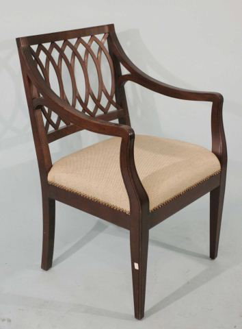 CONTEMPORARY STYLE CHAIR BY STICKLEY: CONTEMPORARY STYLE CHAIR BY STICKLEY WITH A SLIGHT STAIN ON THE SEAT. Height: 26 1/2 in. by Width: 23 in. by Depth: 23 IN