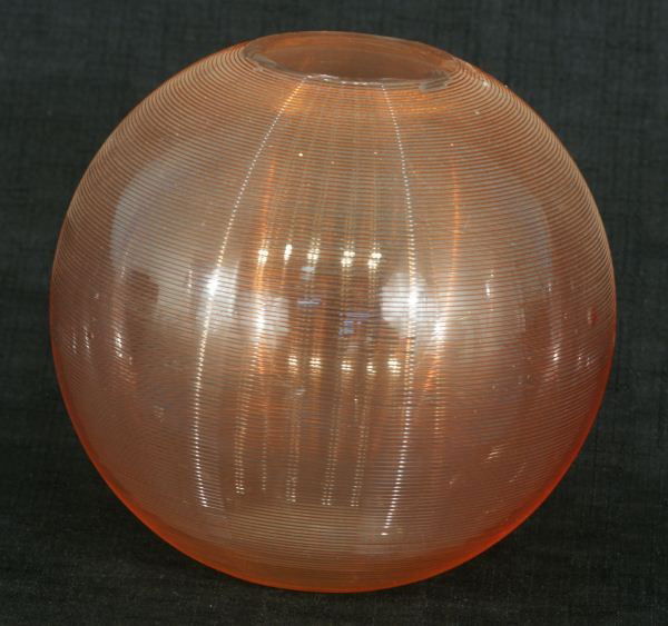ART DECO GLASS VASE: ART DECO GLASS VASE. Height: 6 in. by Width: 6 1/2 in.