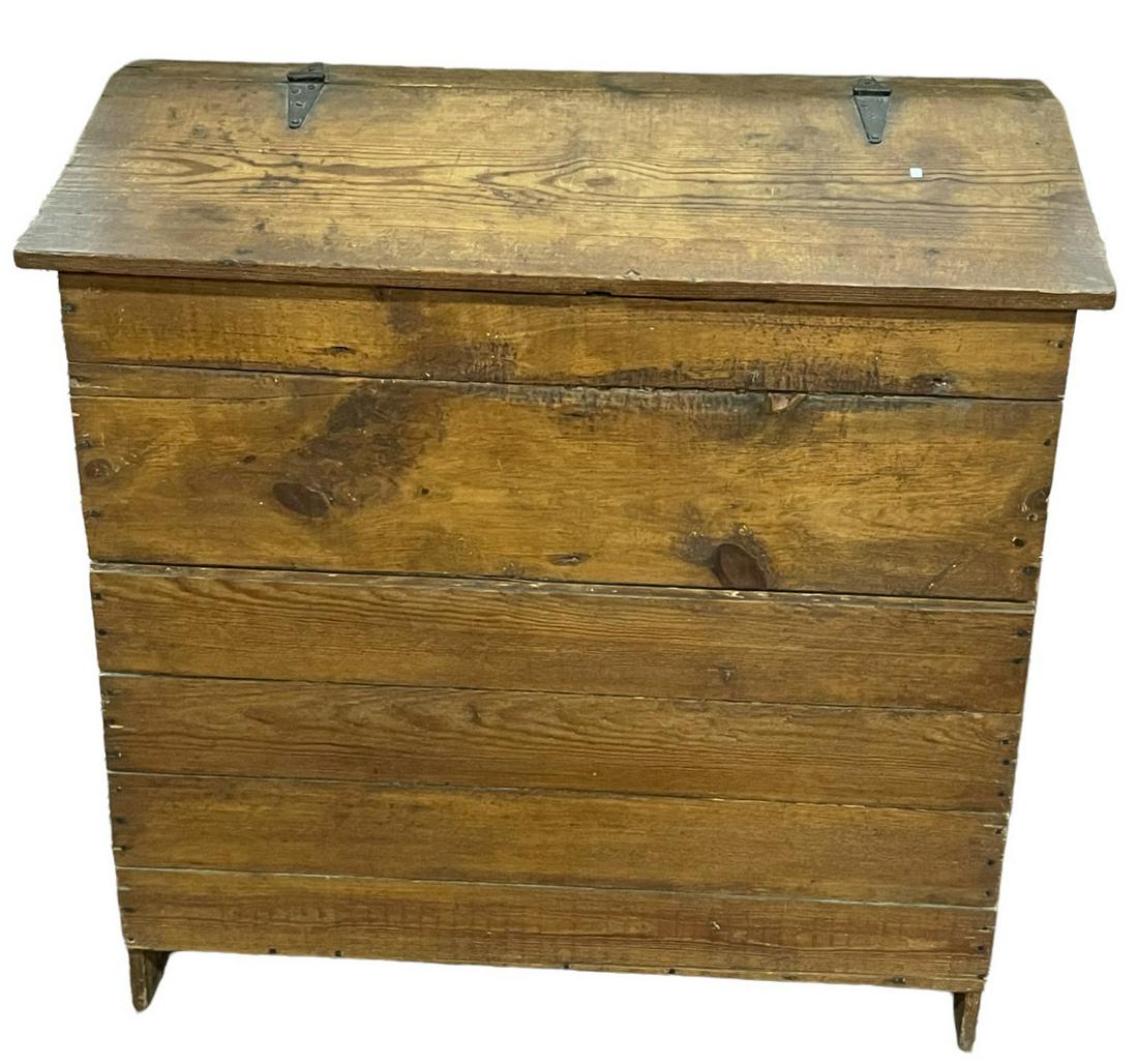 GRAIN PINE WITH IRON STRAPS STORAGE CABINET (1 of 3)