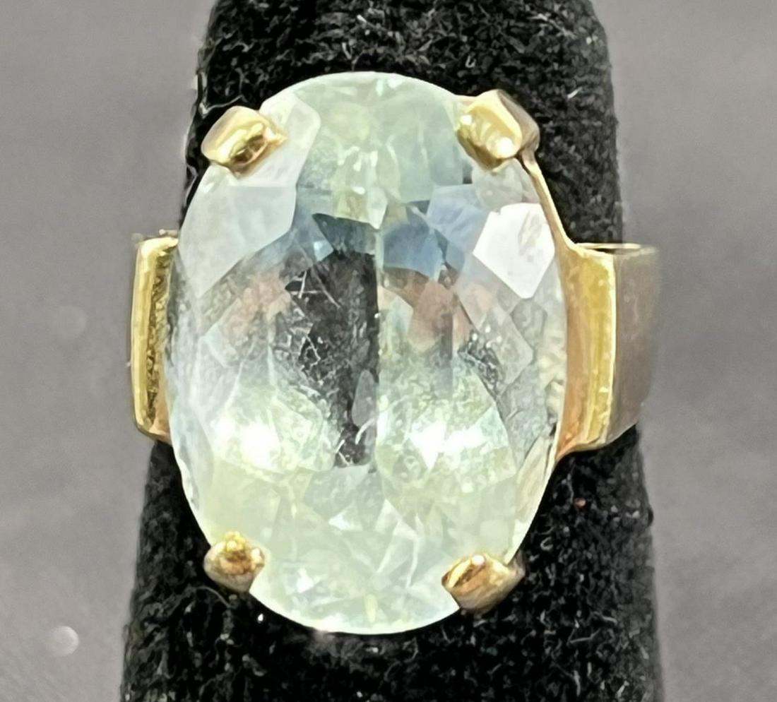 14kt. GOLD AQUAMARINE RING (1 of 2)