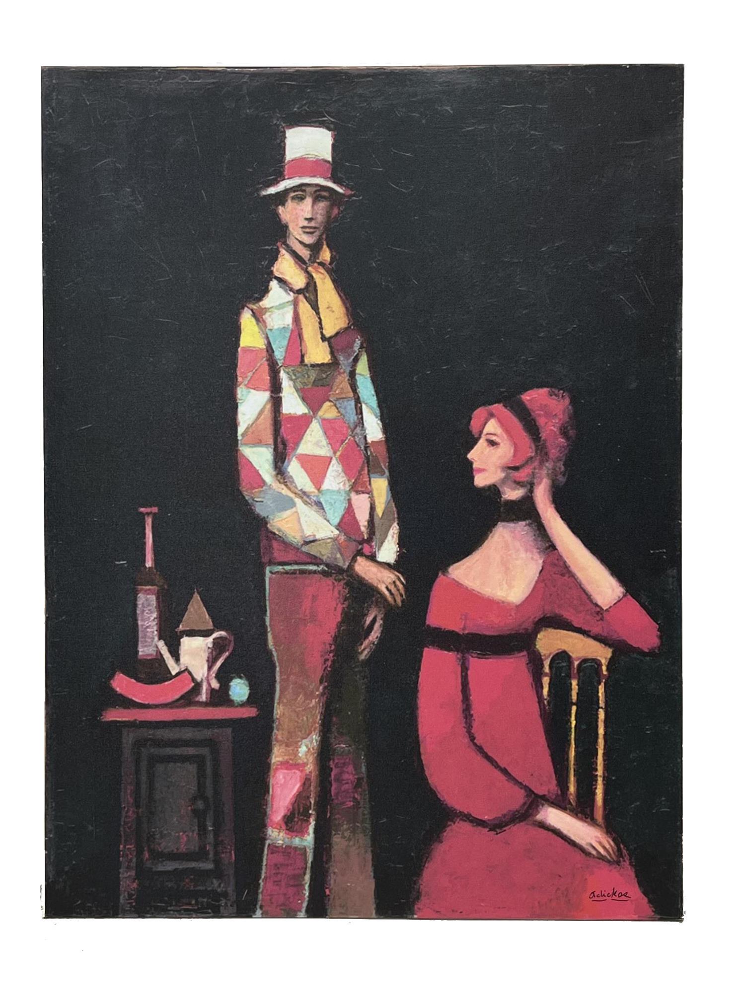 DAVID ADICKES ACRYLIC ON BOARD: DAVID ADICKES ACRYLIC ON BOARD Height: 40 in. by Width: 30