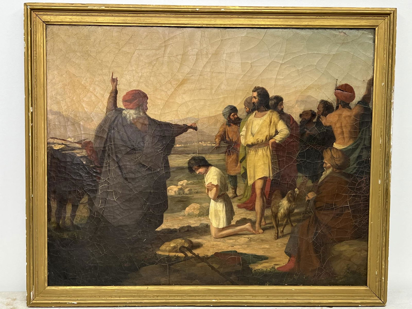 C.19TH ST JOHN THE BAPTIST OIL ON CANVAS (1 of 4)