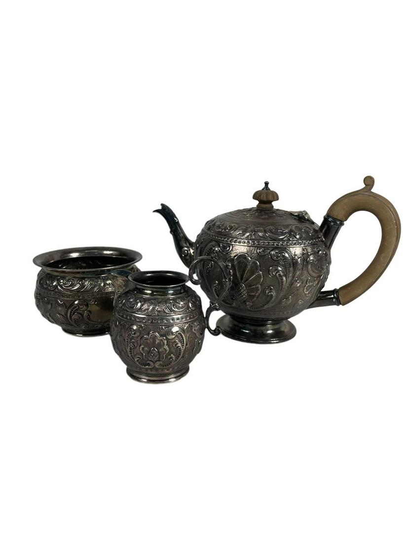 3 PC SILVER TEA SET (1 of 3)