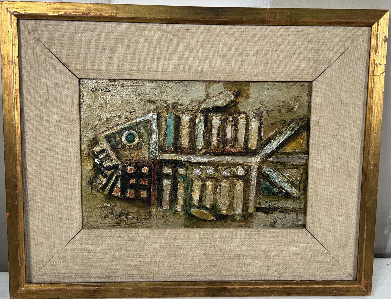 FISH MIXED MEDIA DAVID ADICKES: FISH MIXED MEDIA DAVID ADICKES Height: 15 in. by Width: 19