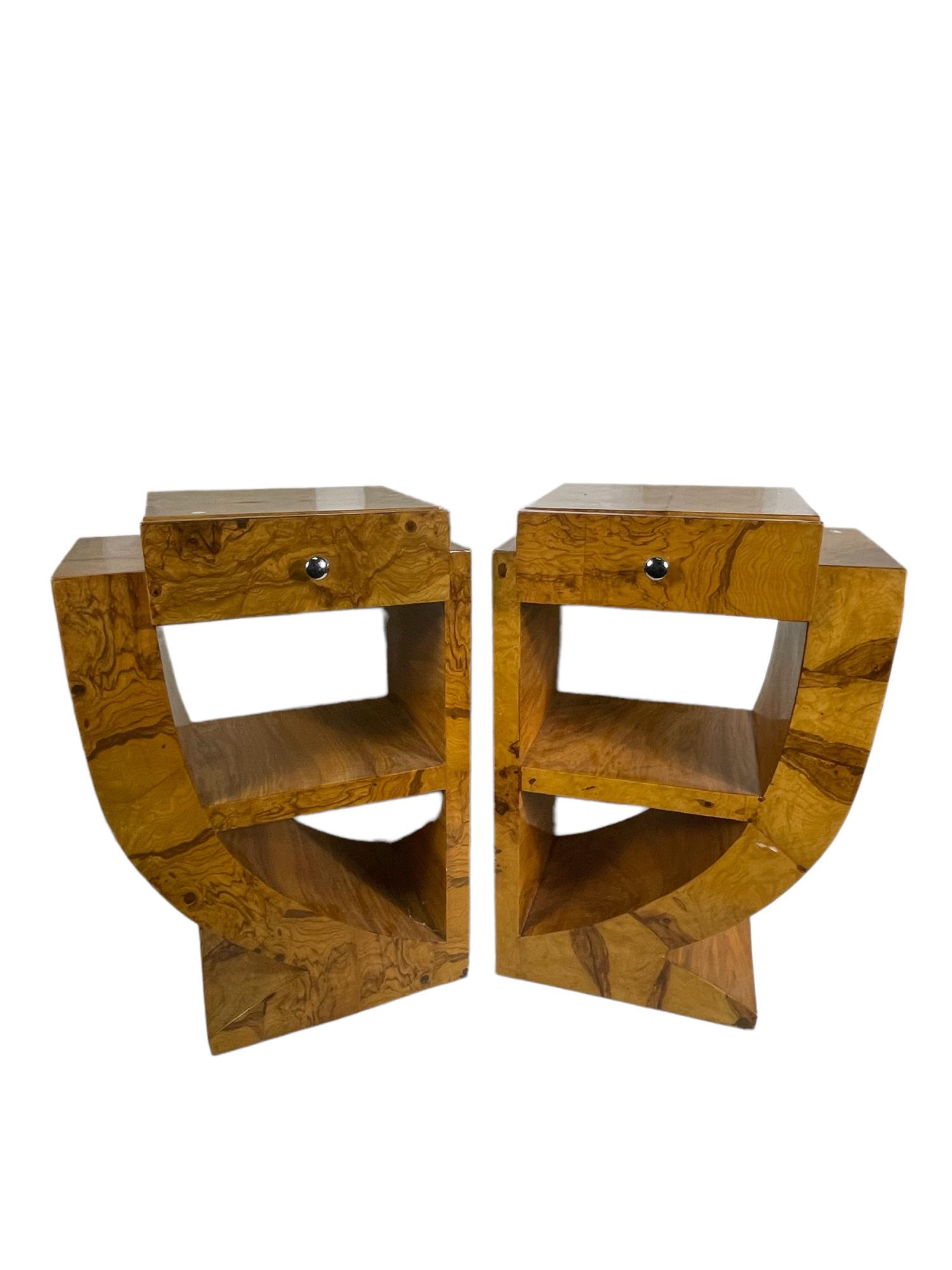 PAIR OF ART DECO SIDE TABLES (1 of 4)