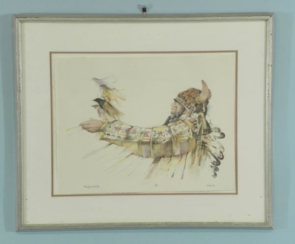 JOHN DOYLE "MAIYUNAHUTA #AP/REG ED 75" LITHOGRAPH: JOHN DOYLE "MAIYUNAHUTA #AP/REG ED 75" COLOR LITHOGRAPH. Height: 21 in. by Width: 25 in. by Depth: 1 in.