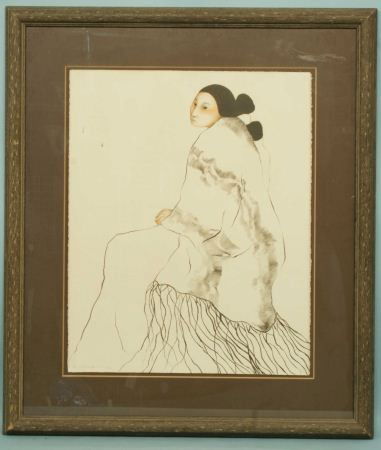 R. C. GORMAN "WOMAN FROM SANTA FE - STATE II" LITH: R. C. GORMAN "WOMAN FROM SANTA FE - STATE II" COLOR LITHOGRAPH. Height: 40 in. by Width: 34 in. by Depth: 2 in.