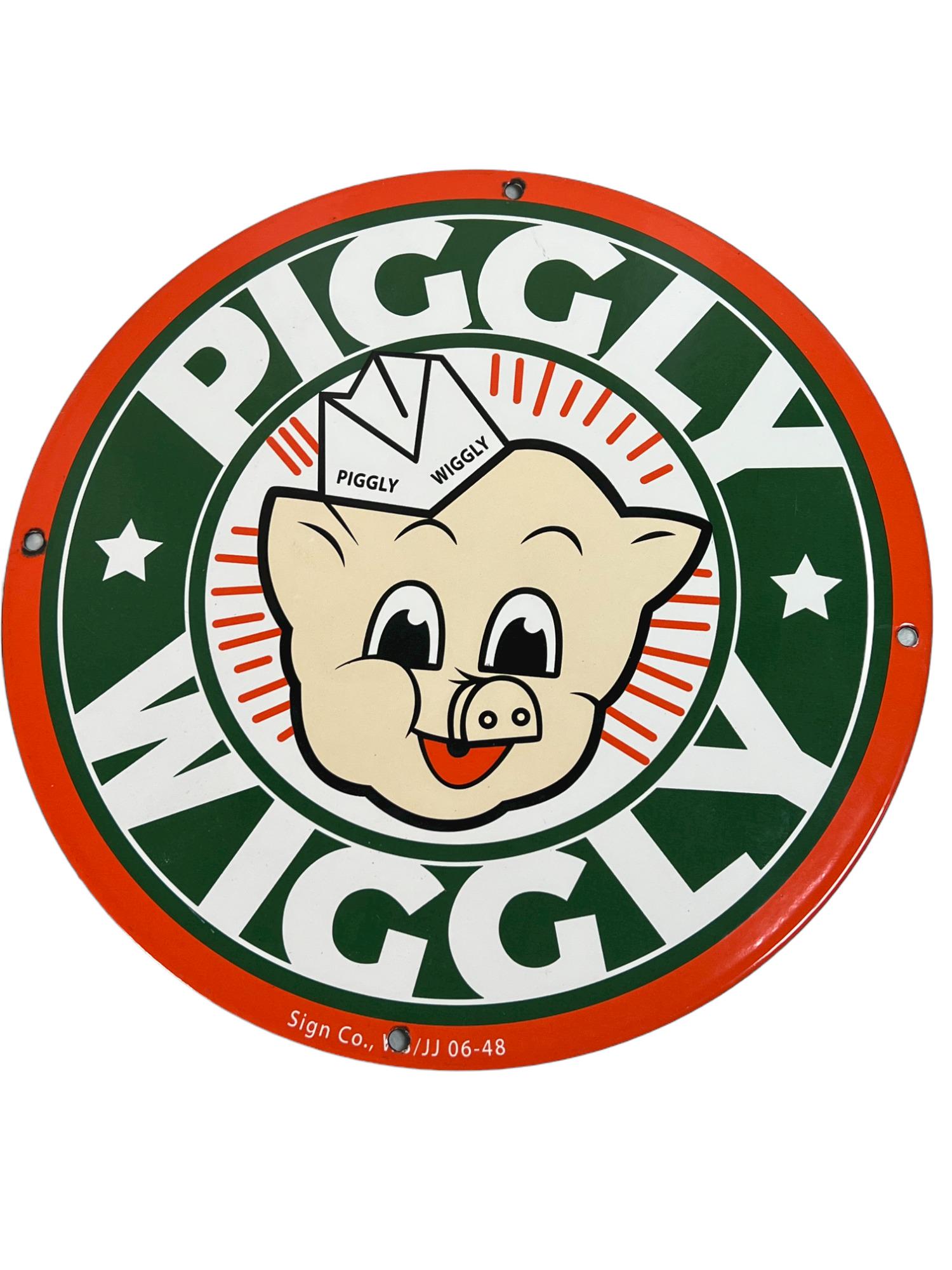 PIGGLY WIGGLY ENAMELED SIGN (1 of 1)