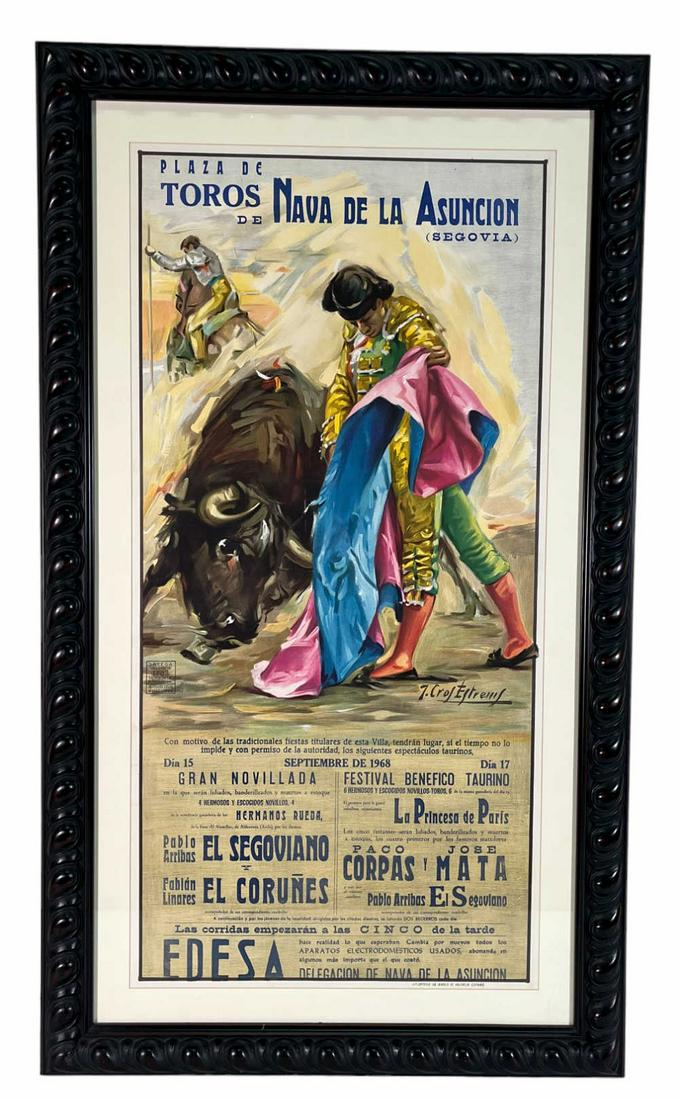 FRAMED BULLFIGHTER POSTER (1 of 2)