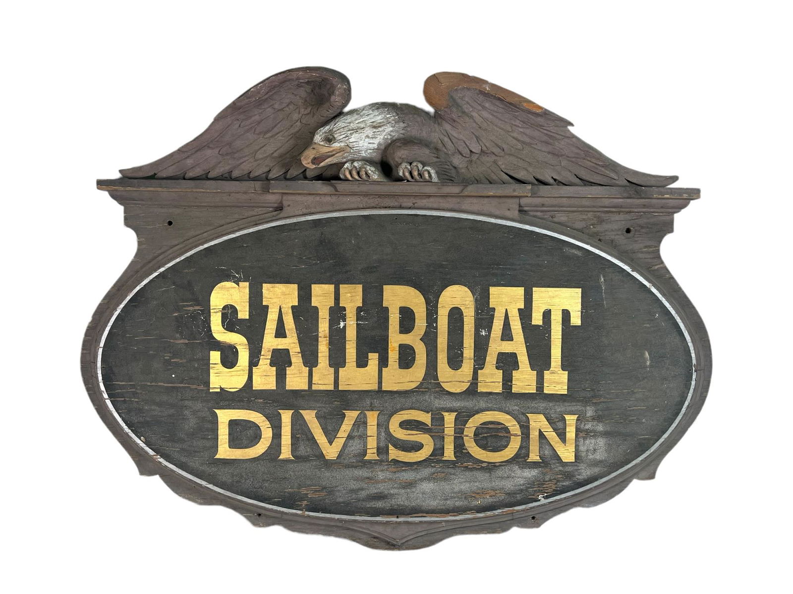 CARVED & PAINTED WOODEN SAILBOAT DIVISION SIGN (1 of 3)