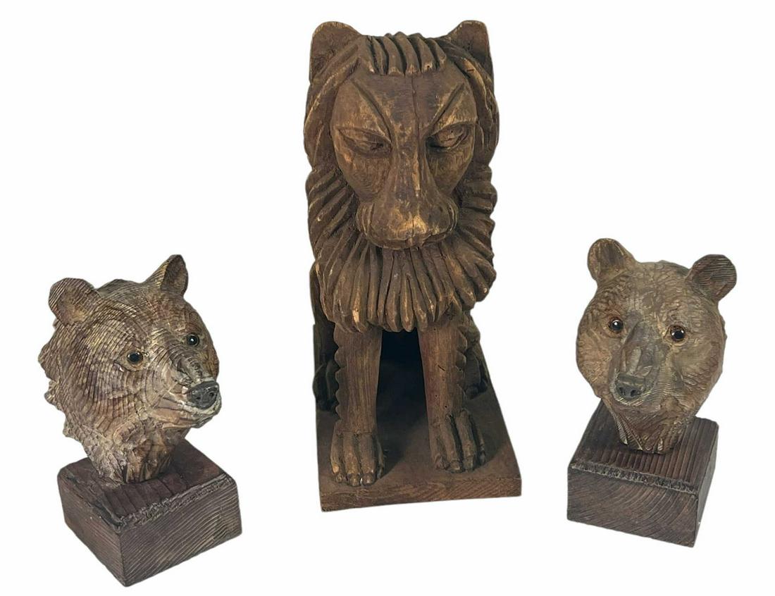 MIXED LOT 3 WOODEN ANIMALS (1 of 4)