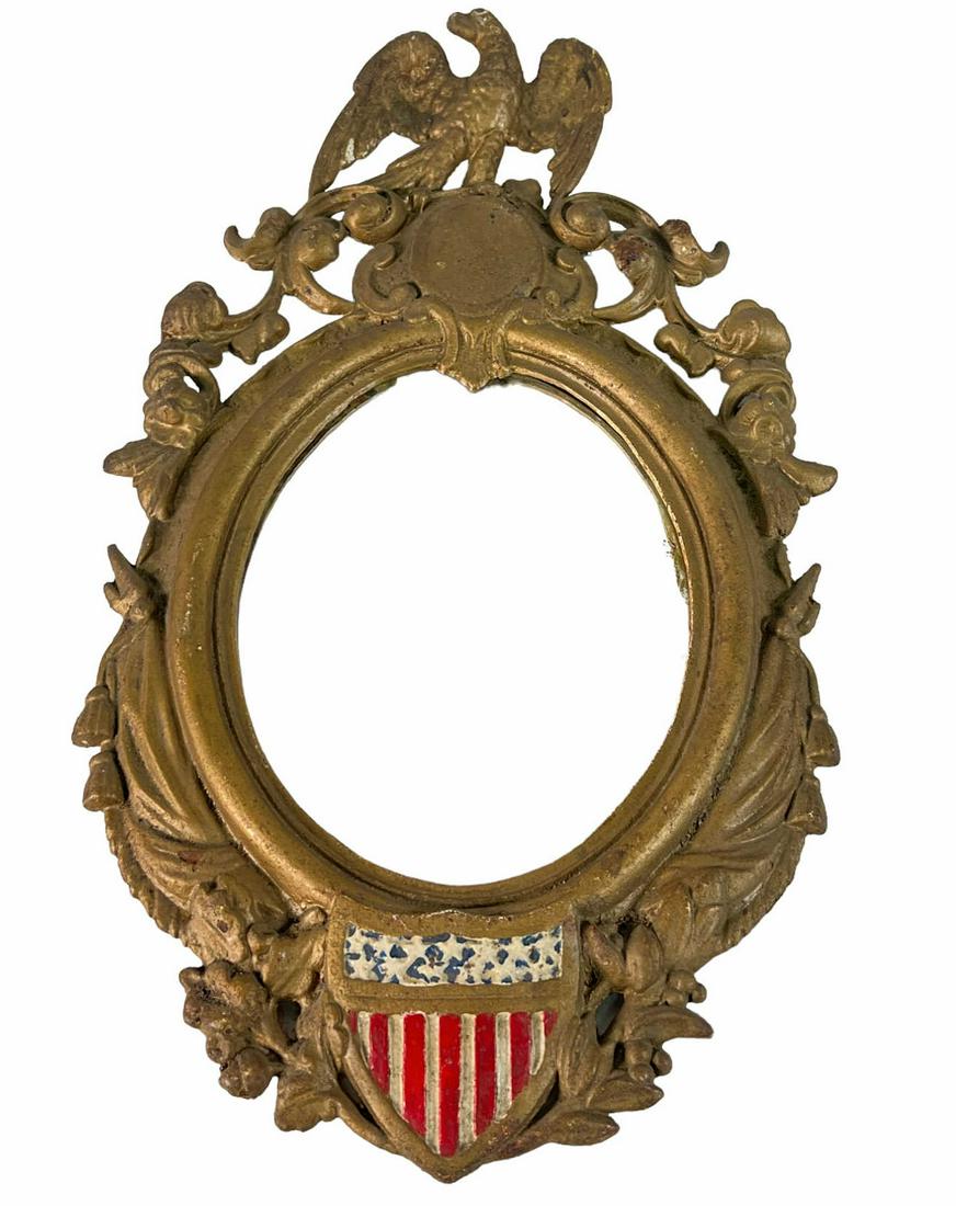 VINTAGE CAST IRON FRAMED MIRROR (1 of 3)