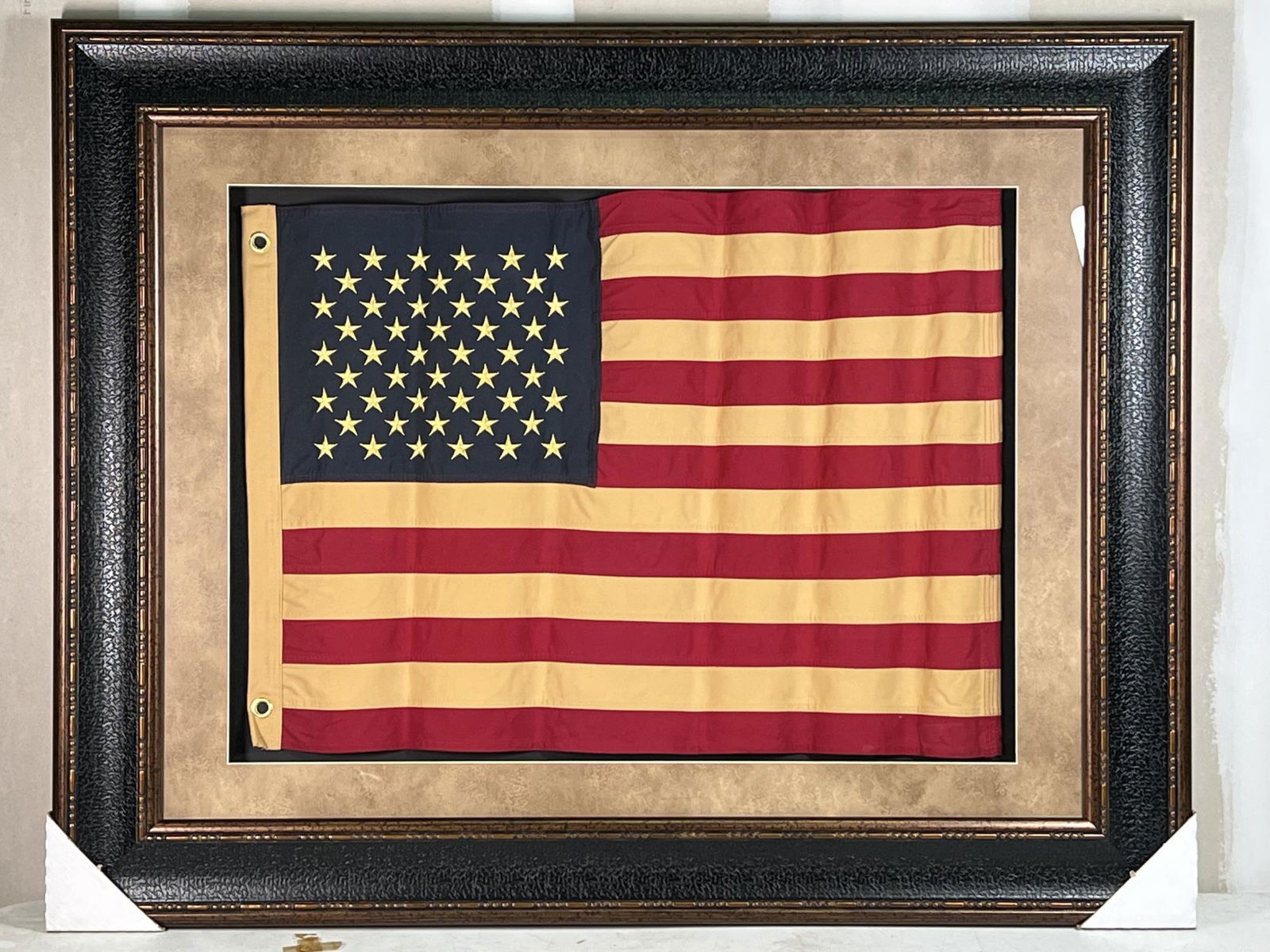 HAND STICHED AND FRAMED AMERICAN FLAG (1 of 3)