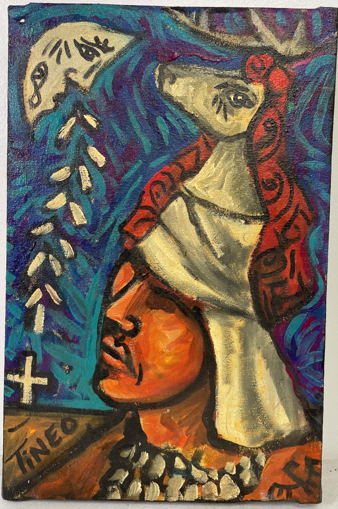 DAVID TINES PERUVIAN ACRYLIC ON CANVAS PAINTING (1 of 2)