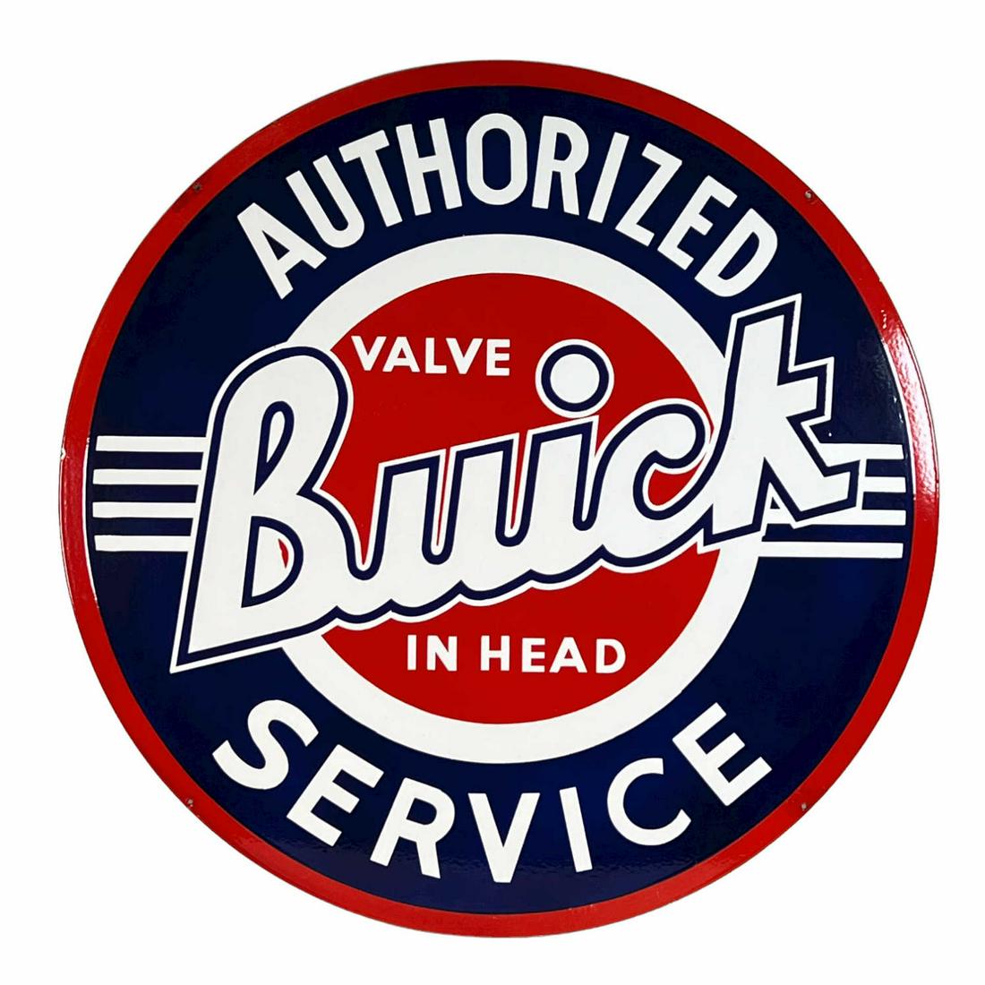 AUTHORIZED BUICK SERVICE DOUBLE SIDED PORCELA SIGN (1 of 2)