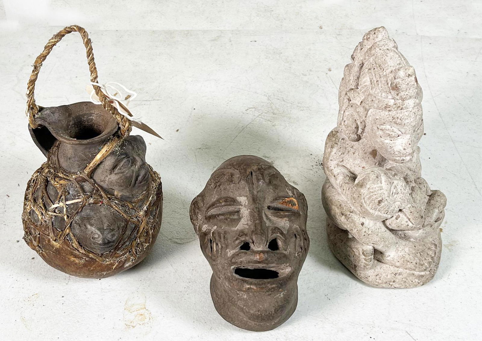 LOT OF THREE PRE-COLUMBIAN CARVED FIGURES (1 of 4)