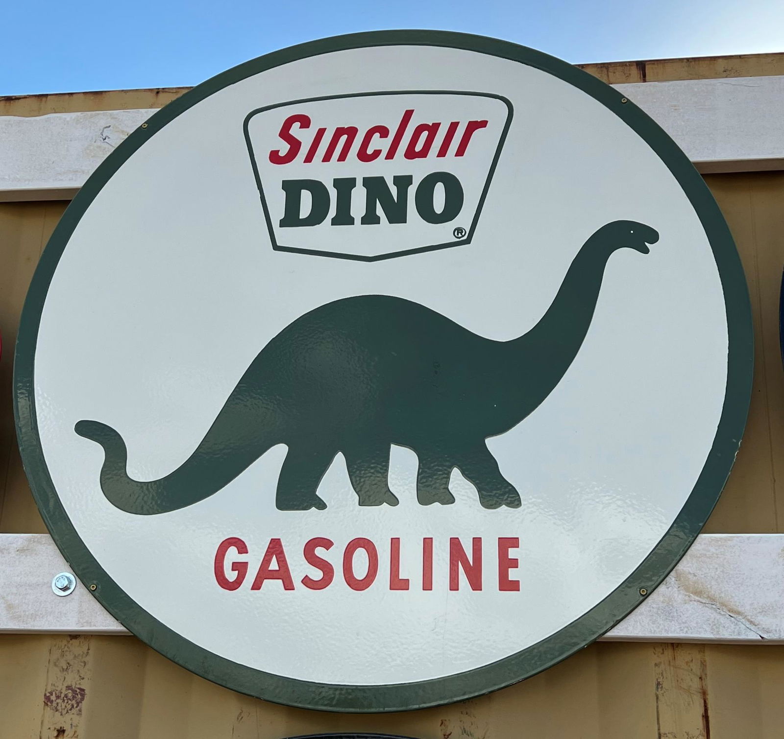 SINCLAIR DINO GASOLINE DOUBLE SIDED PORCELAIN SIGN (1 of 1)