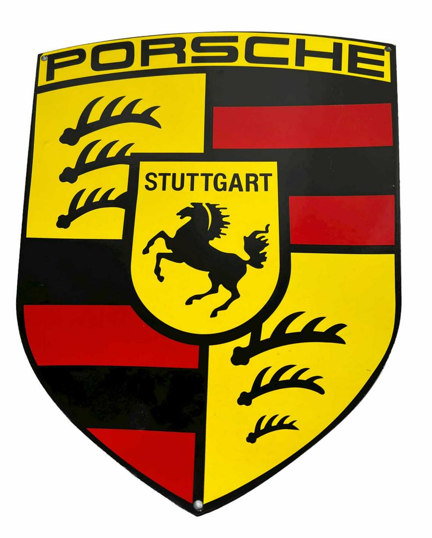 PORSCHE LOGO ENAMELED SIGN (1 of 1)