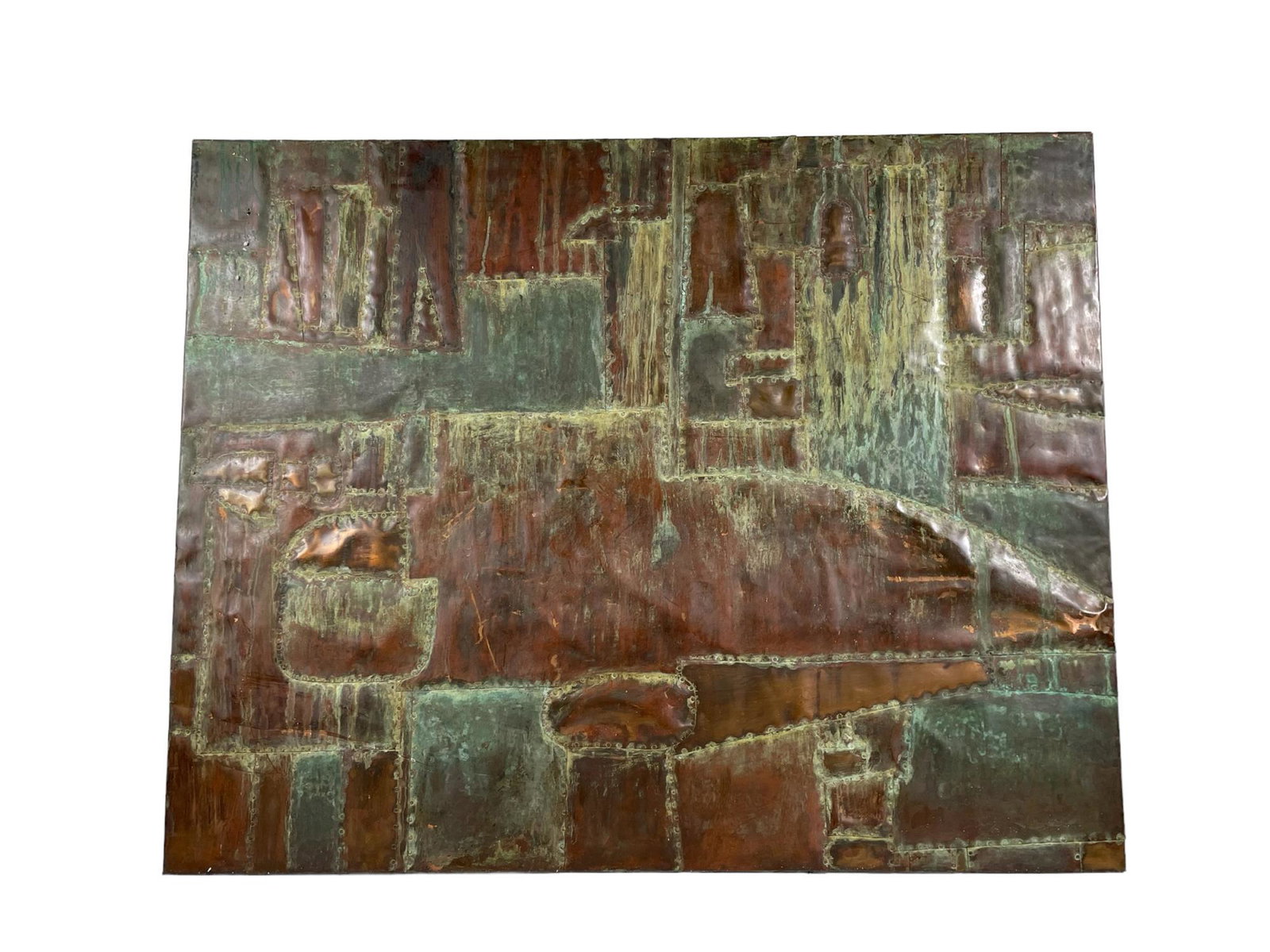 ABSTRACT HAMMERED COPPER WALL PLAQUE (1 of 4)