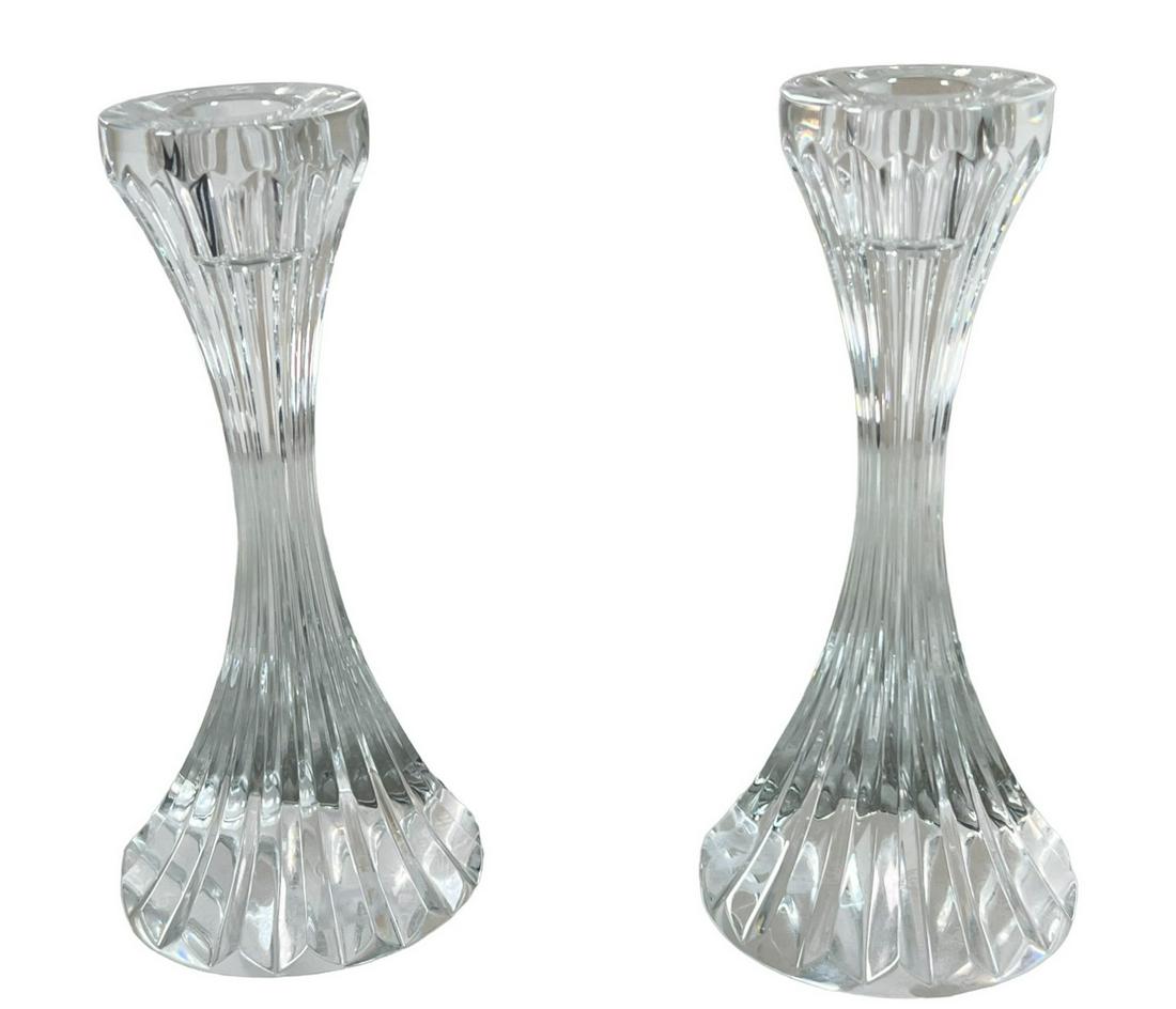 PAIR OF BACCARAT CRYSTAL CANDLESTICKS (1 of 3)