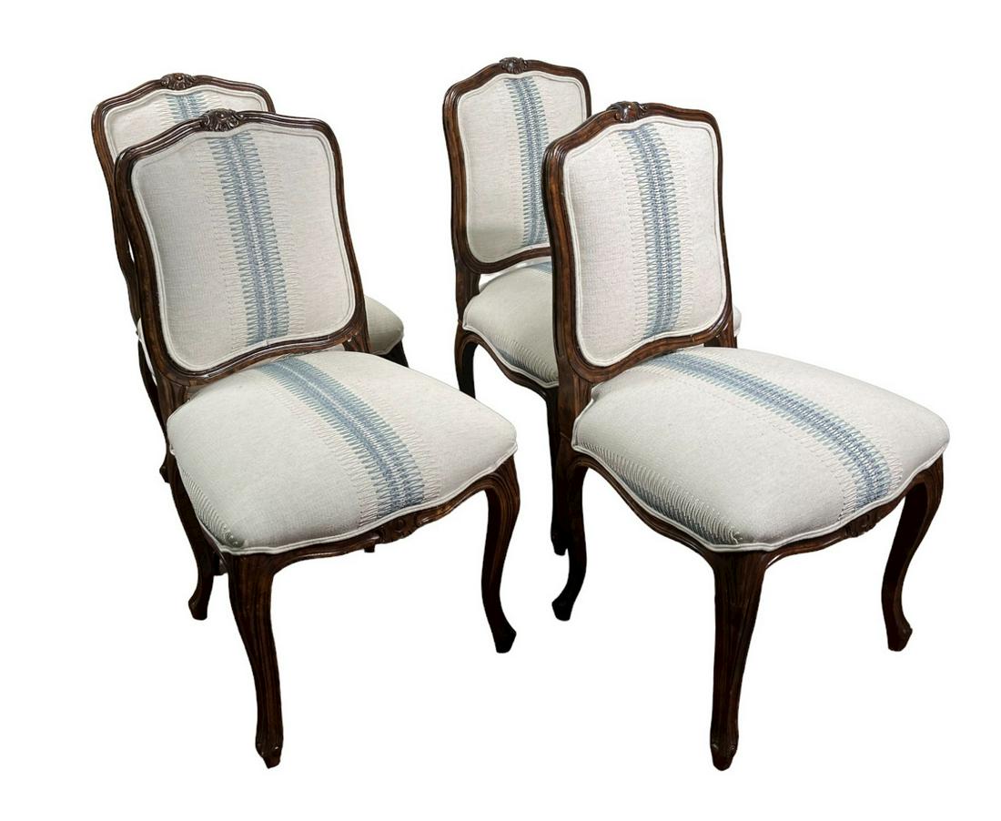 LOT OF FOUR UPHOLSTERED FRENCH STYLE CHAIRS (1 of 6)