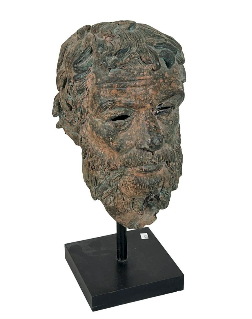 BRONZEHEAD OF PHILOSOPHER. PLATO (1 of 3)