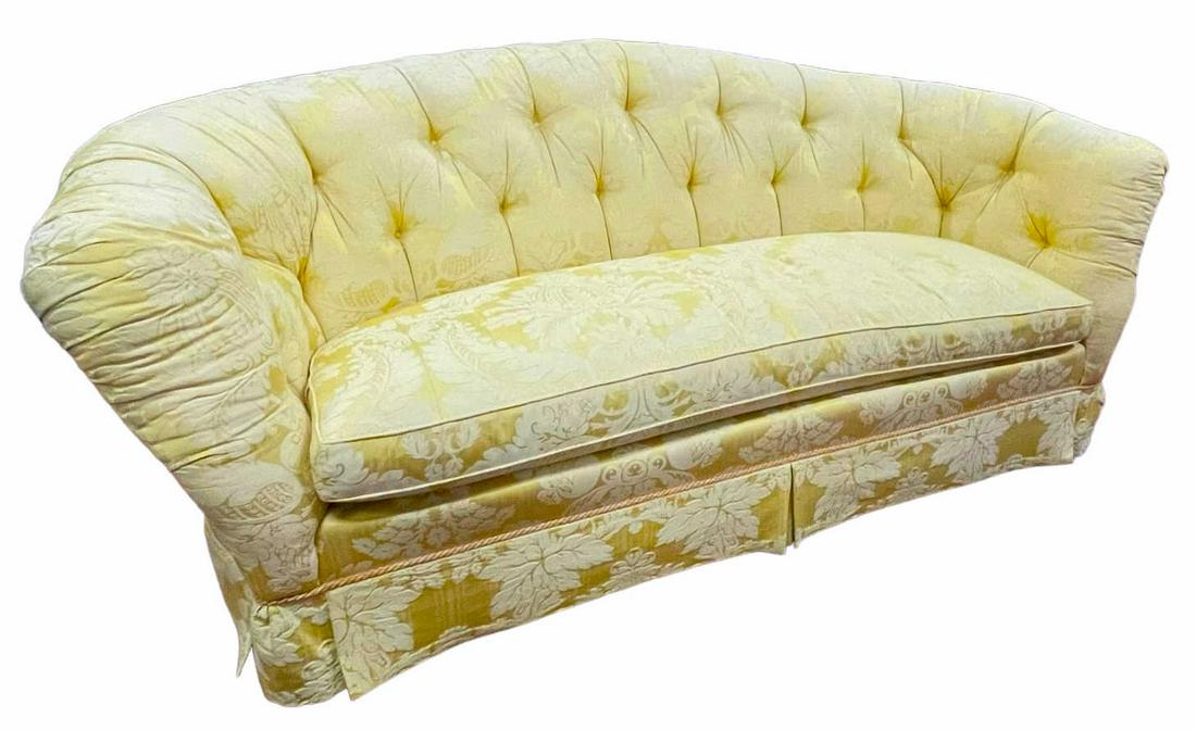 BAKER SINGLE CUSHION SILK DAMASK UPHOLSTERED SOFA (1 of 4)