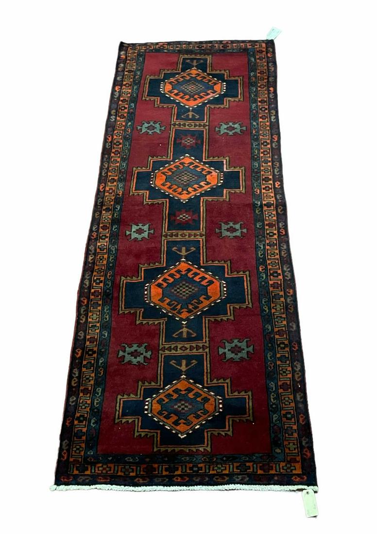 RED AND BLUE RUNNER PERISIAN TRIBAL RUNNER: RED AND BLUE RUNNER PERISIAN TRIBAL RUNNER Height: 115 in. by Width: 42
