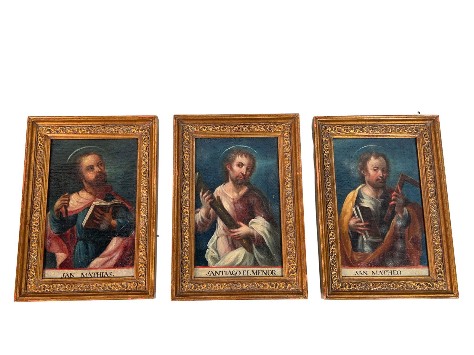 3  ANTIQUE RELIGIOUS OIL ON CANVAS ON PANEL (1 of 7)