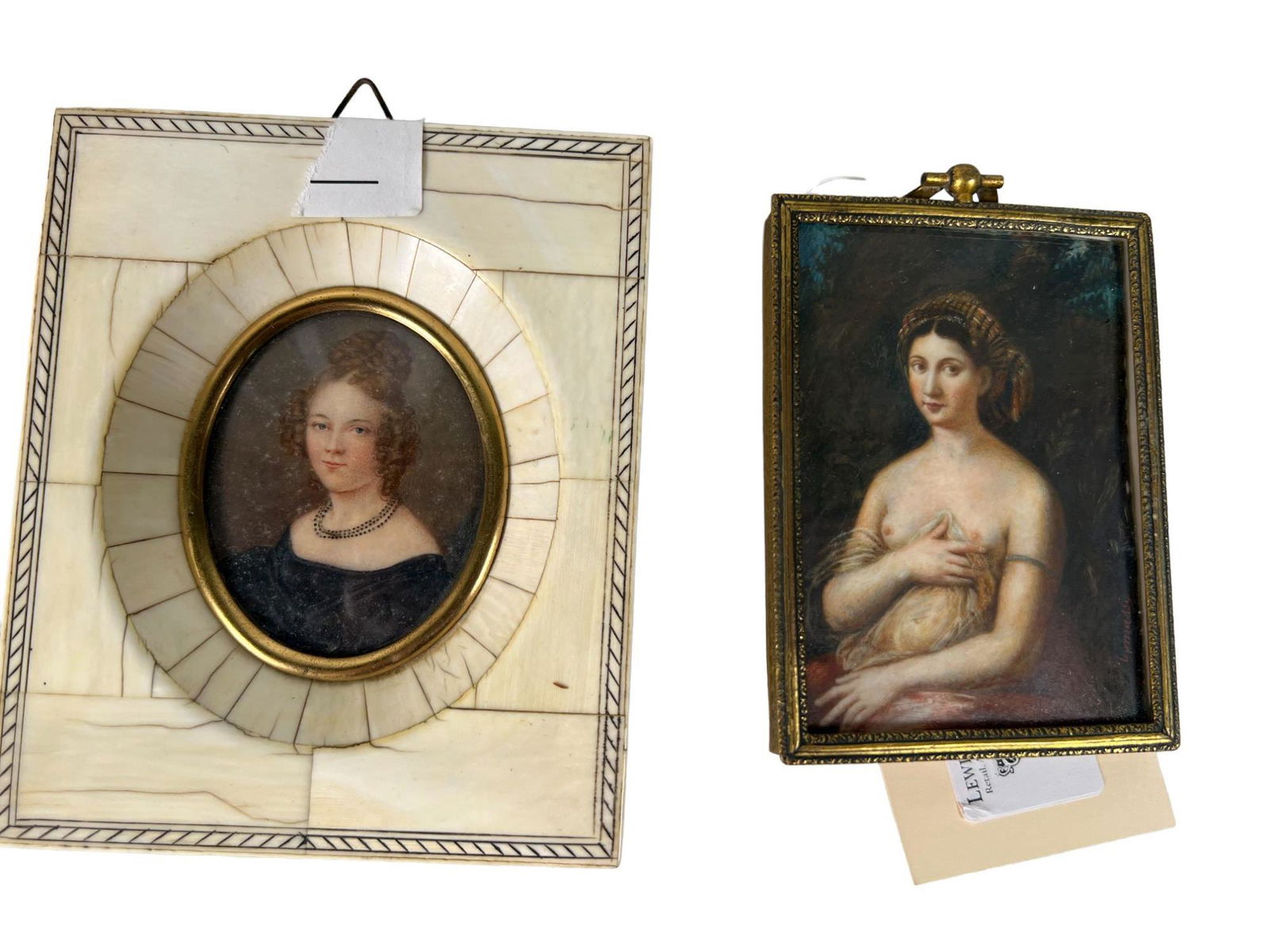 2 MINI PAINTINGS OF WOMEN 18/19TH c (1 of 3)