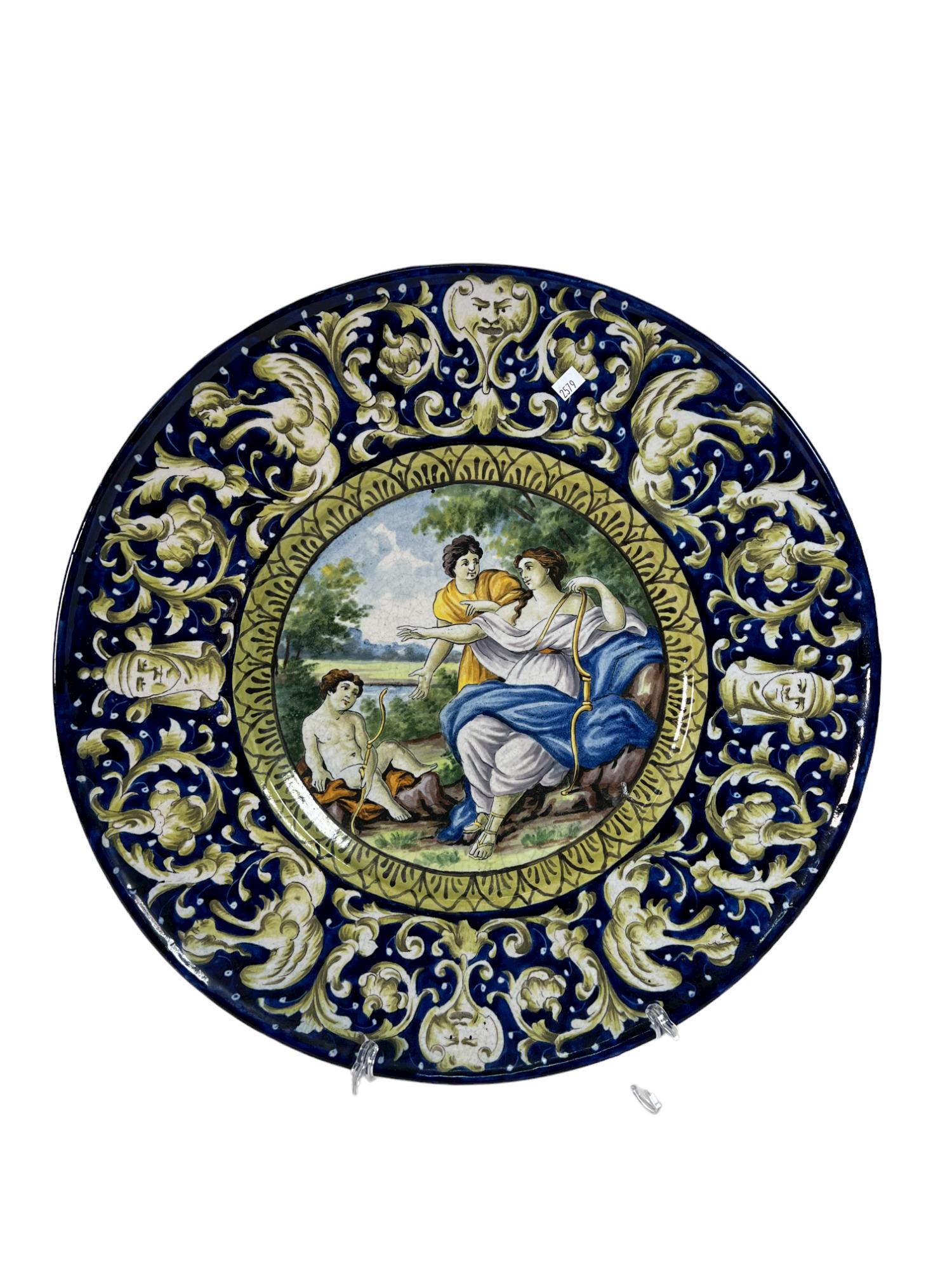ITALIAN MAJOLICA CHARGER CA 1870 (1 of 5)