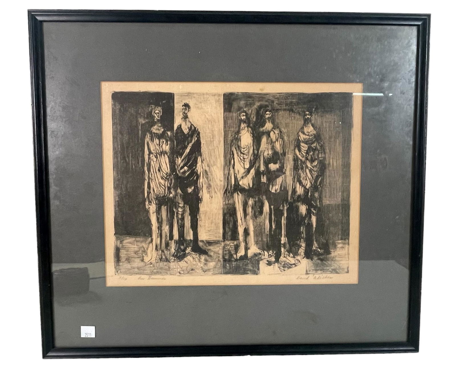 DOS HERMANOS ENGRAVING BY DAVID ADICKES 3/10: DOS HERMANOS ENGRAVING BY DAVID ADICKES 3/10 Height: 19 in. by Width: 21.5