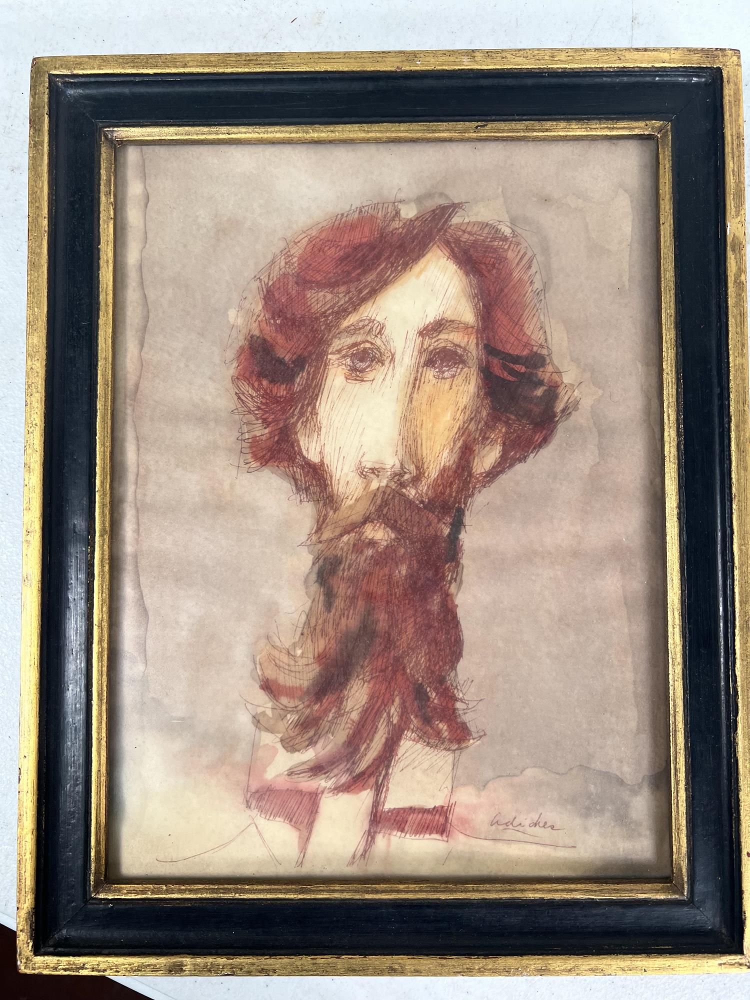 BEARDED MAN BY DAVID ADICKES: BEARDED MAN BY DAVID ADICKES Height: 14.25 in. by Width: 11.25
