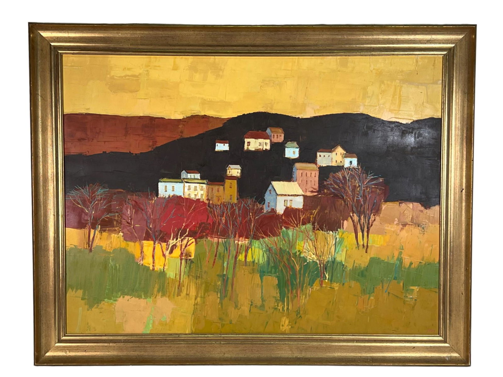 HERB MEARS OIL ON PANEL "OCRE VILLAGE" (1 of 4)