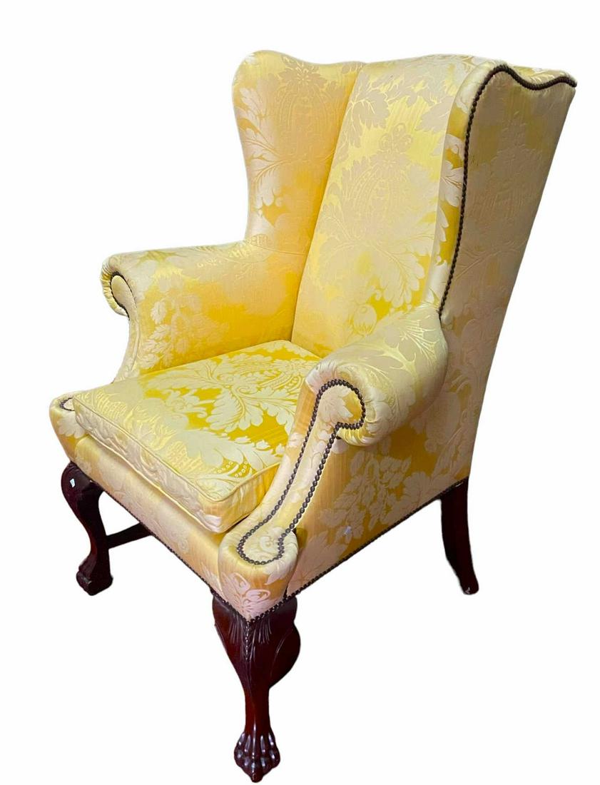 BAKER SILK DAMASK WING CHAIR (1 of 5)