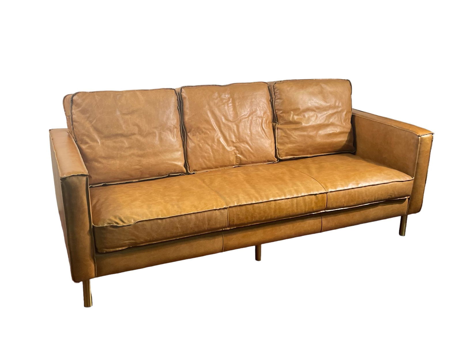 BROWN LEATHER SOFA (1 of 3)