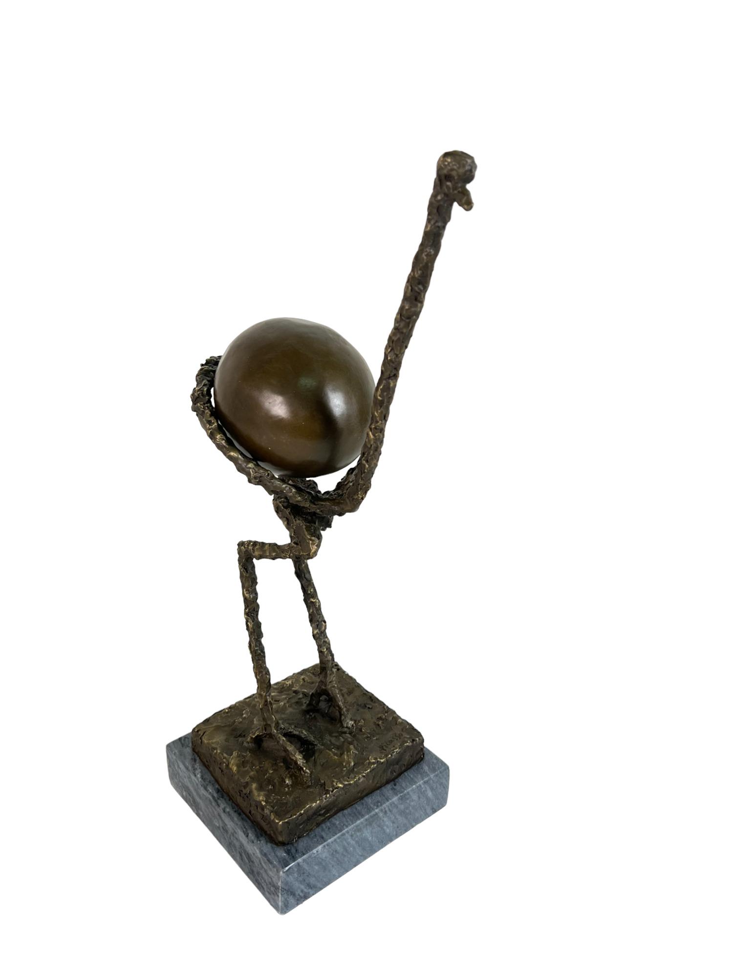 BRONZE OSTRICH SCULPTURE SIGNED PICASSO (1 of 3)